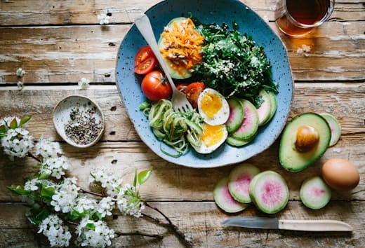 Colourful balanced plate